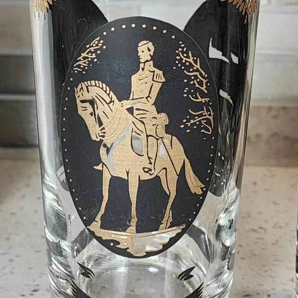 Vintage 60's - 3 ct. Andrew Jackson Highball GLD/BLK - Picture 2 of 5